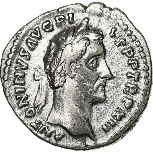 Antoninus Pius, 
  
  denár, 
  
  148-149