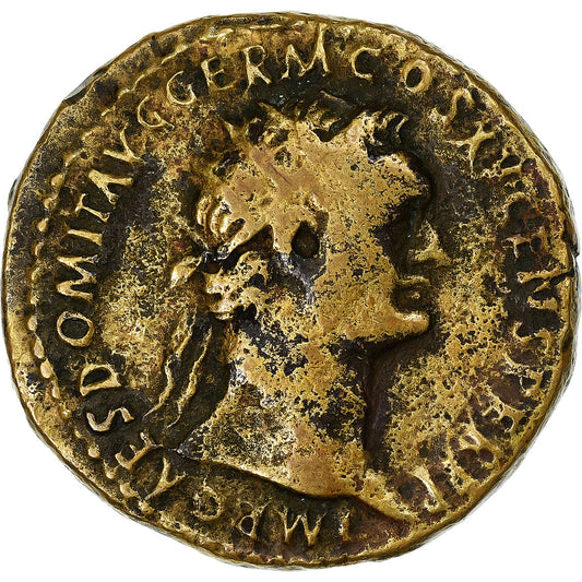 Domitian, 
  
  dupondius, 
  
  90-91