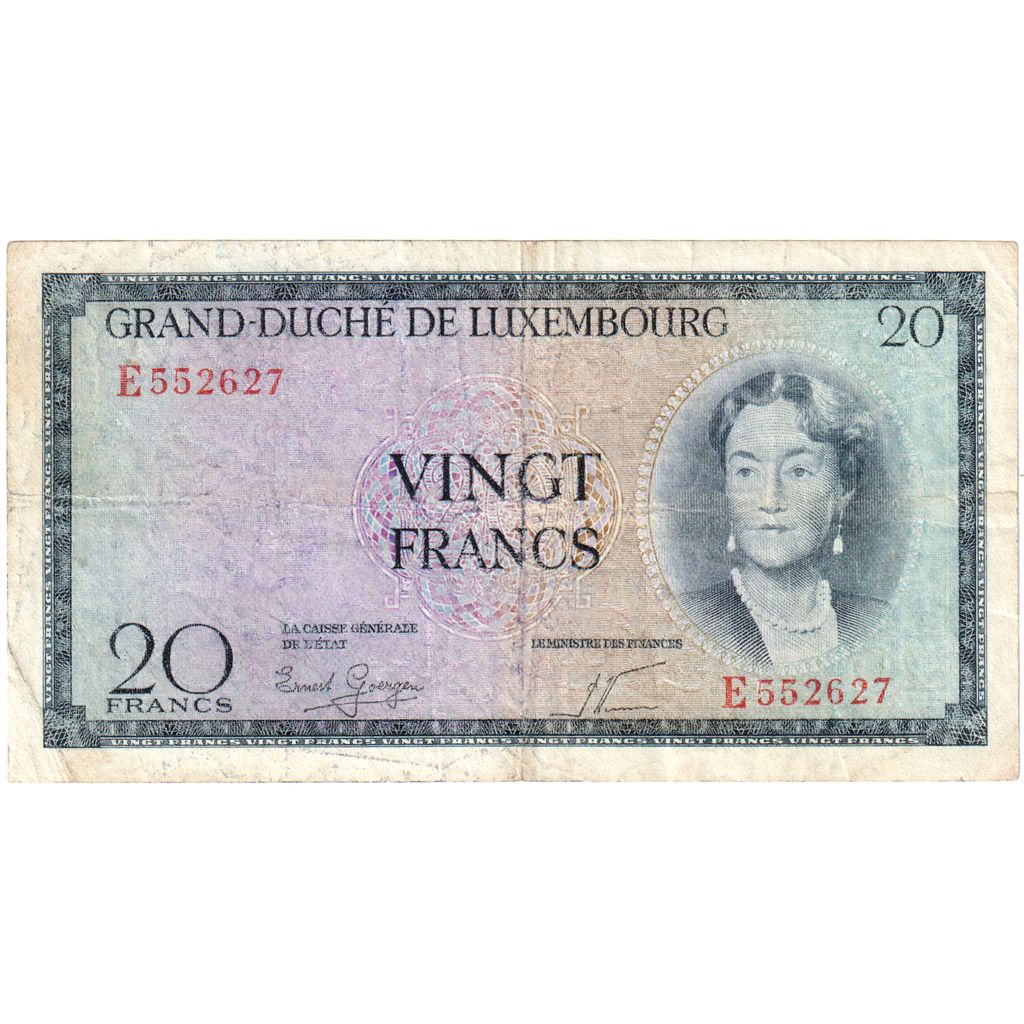 Luxembursko, 
  
  20 frankov, 
  
  VF(30-35)