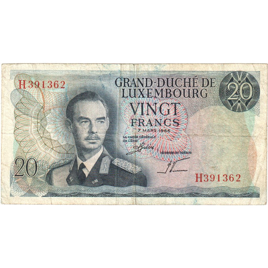 Luxembursko, 
  
  20 frankov, 
  
  7. 3. 1966