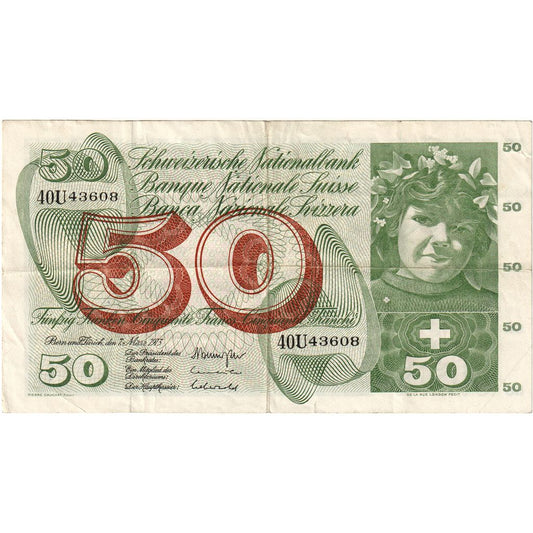 Švajčiarsko, 
  
  50 Franken, 
  
  1969-01-15