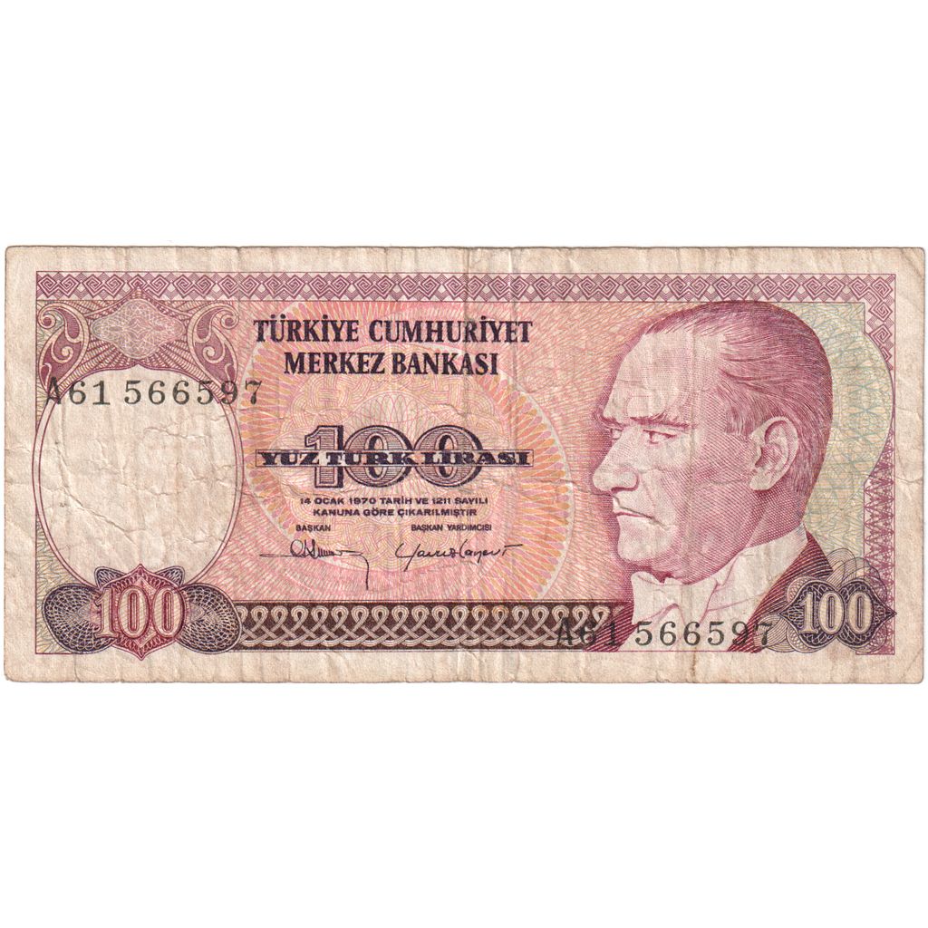 Turecko, 
  
  100 lír, 
  
  1970-01-14