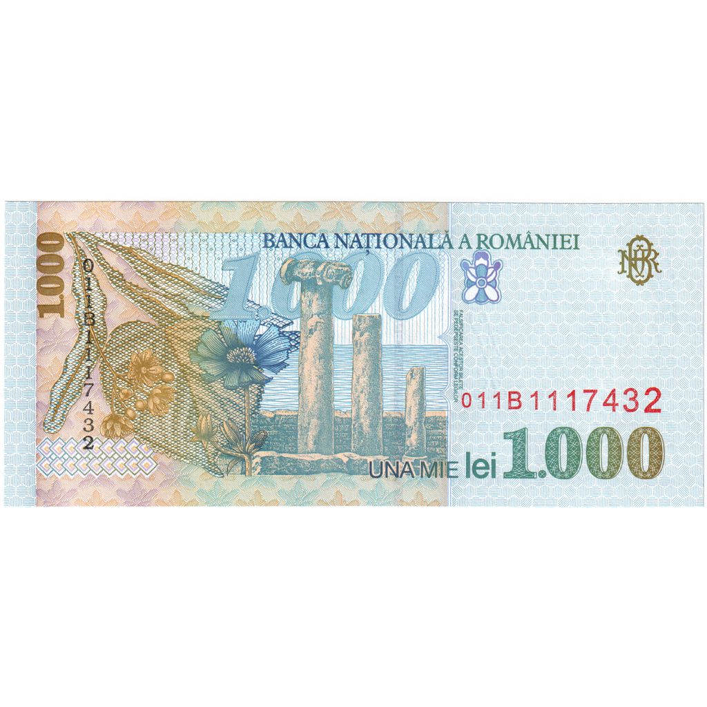 bankovka, 
  
  Rumunsko, 
  
  1000 lei