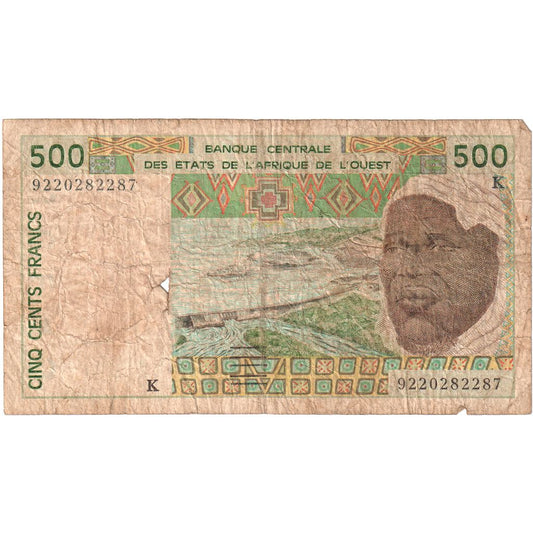 štáty západnej Afriky, 
  
  500 frankov, 
  
  VF(20-25)