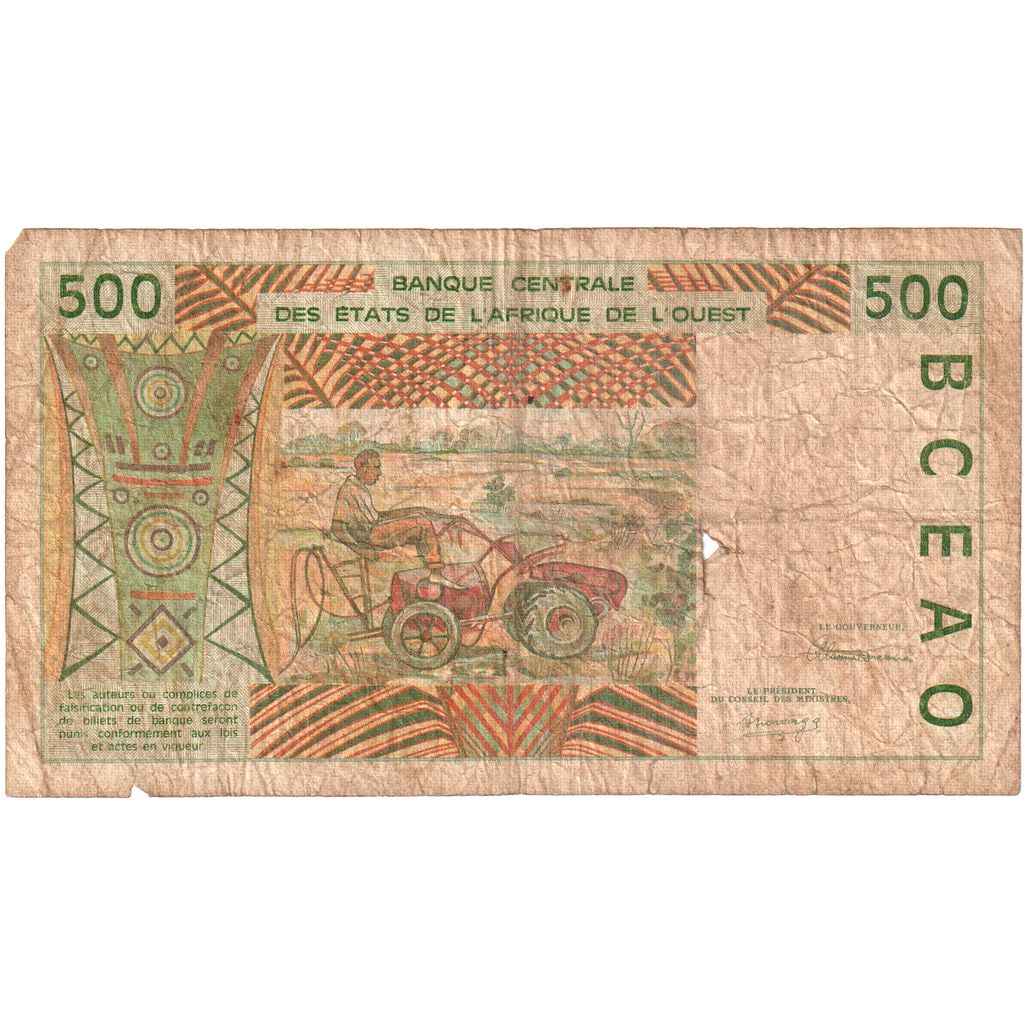 štáty západnej Afriky, 
  
  500 frankov, 
  
  VF(20-25)