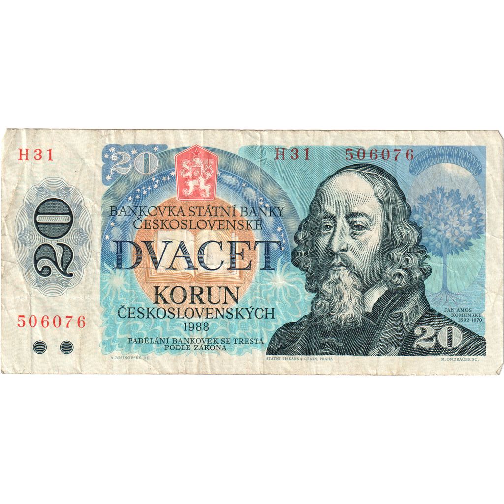 Československo, 
  
  20 korún, 
  
  VF(30-35)