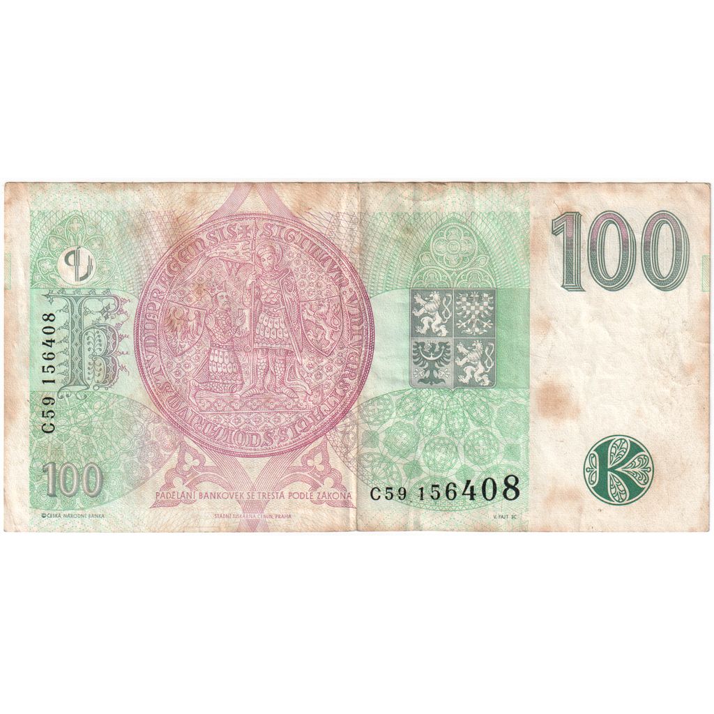 Česká republika, 
  
  100 korún, 
  
  VF(30-35)