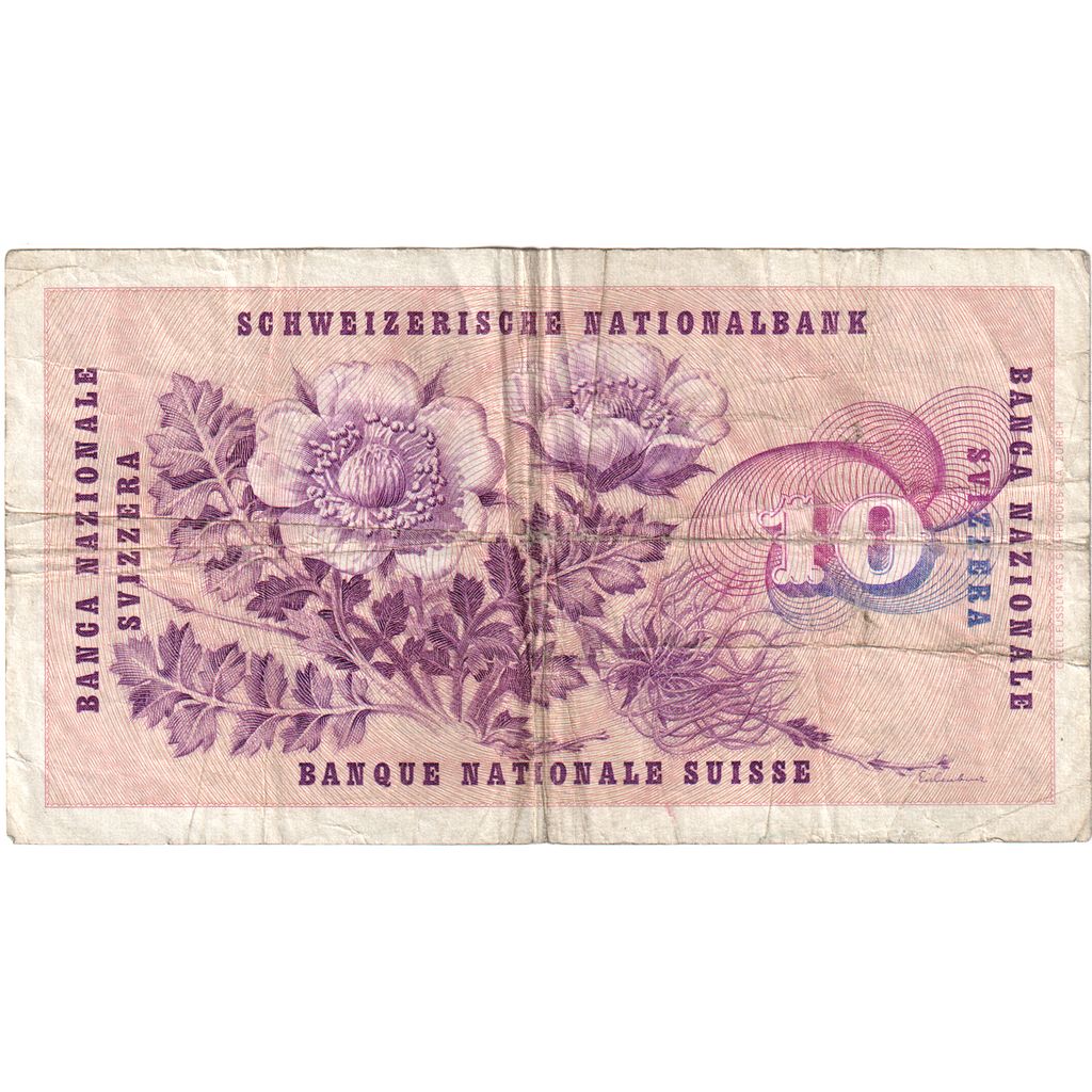 Švajčiarsko, 
  
  10 Franken, 
  
  1965-01-21