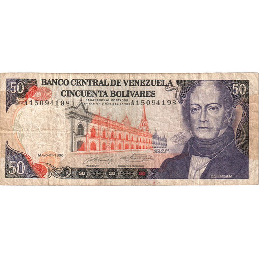 Venezuela, 
  
  50 Bolivarov, 
  
  1990-05-31