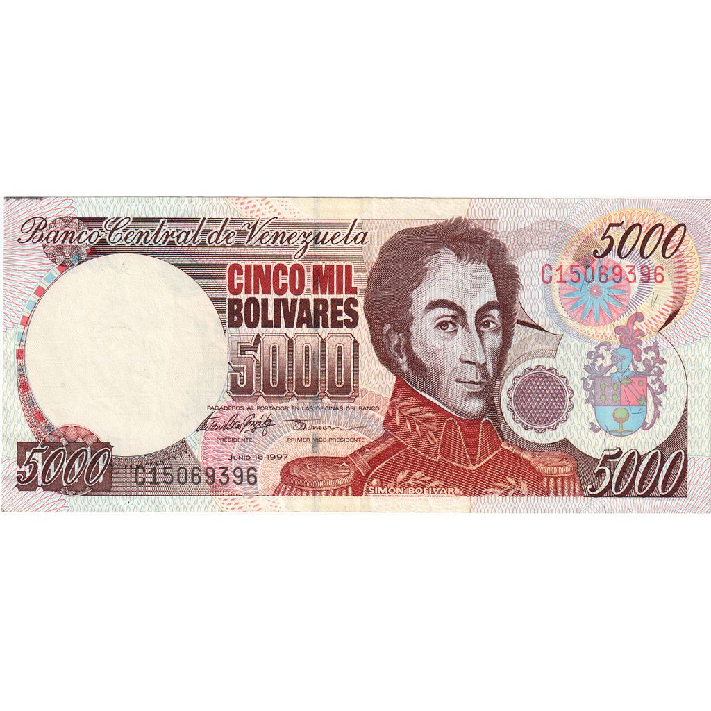 Venezuela, 
  
  5000 Bolivarov, 
  
  1997-06-16