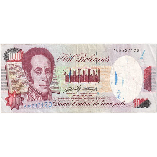 Venezuela, 
  
  1000 Bolivarov, 
  
  1991-08-08