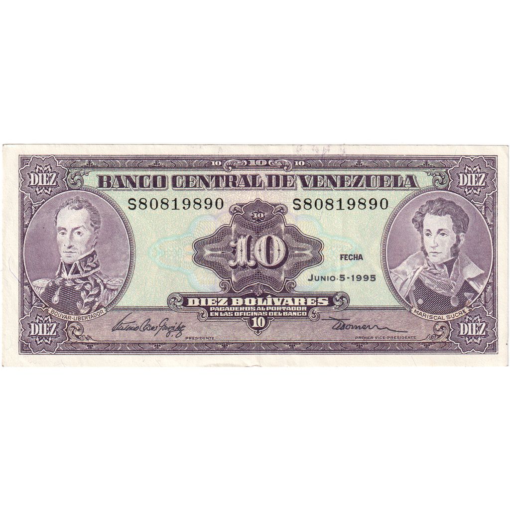 Venezuela, 
  
  10 bolívarov, 
  
  1995-06-05