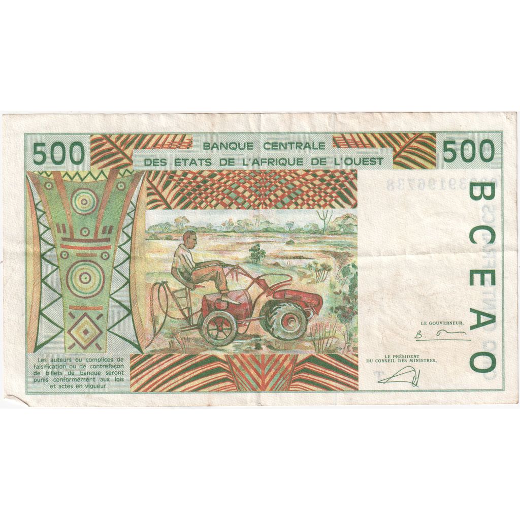 štáty západnej Afriky, 
  
  500 frankov, 
  
  Nedatované (2002)