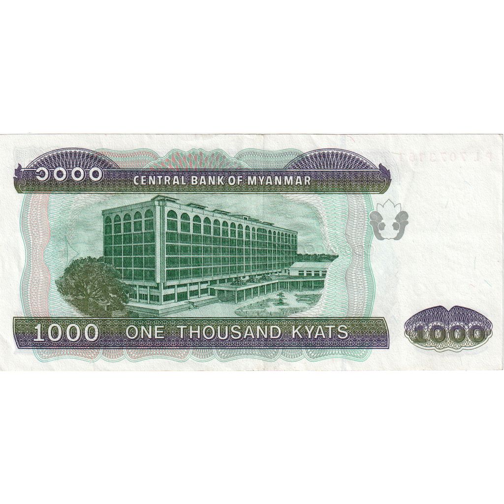 Mjanmarsko, 
  
  1000 kyatov, 
  
  UNC(63)