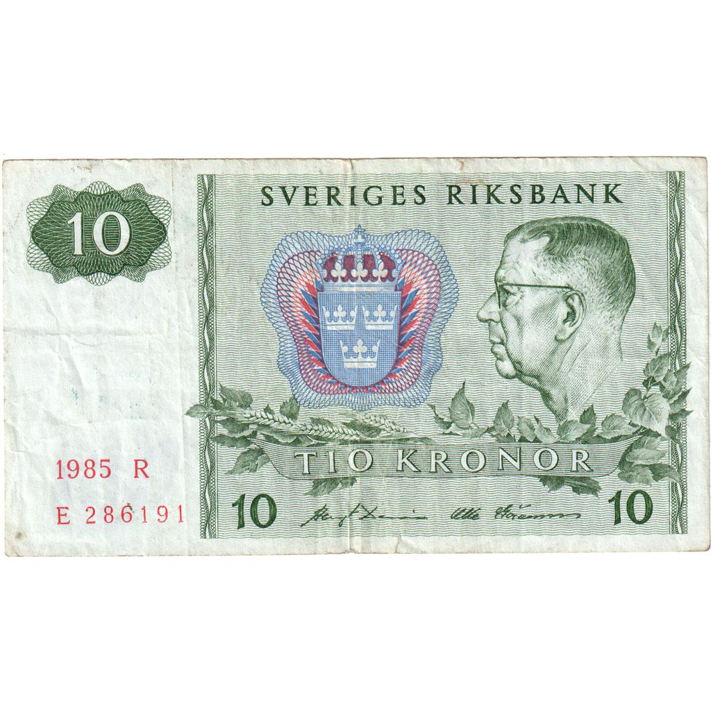 Švédsko, 
  
  10 korún, 
  
  1984