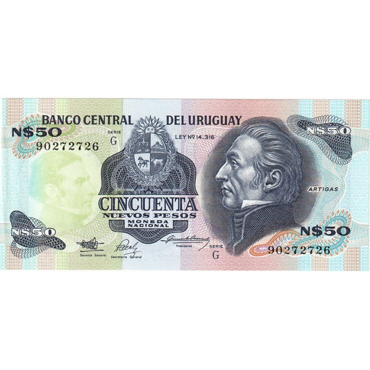 Uruguaj, 
  
  50 nuevos pesos, 
  
  UNC(65-70)