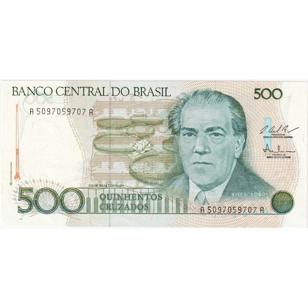 Brazília, 
  
  500 Cruzados, 
  
  UNC(65-70)