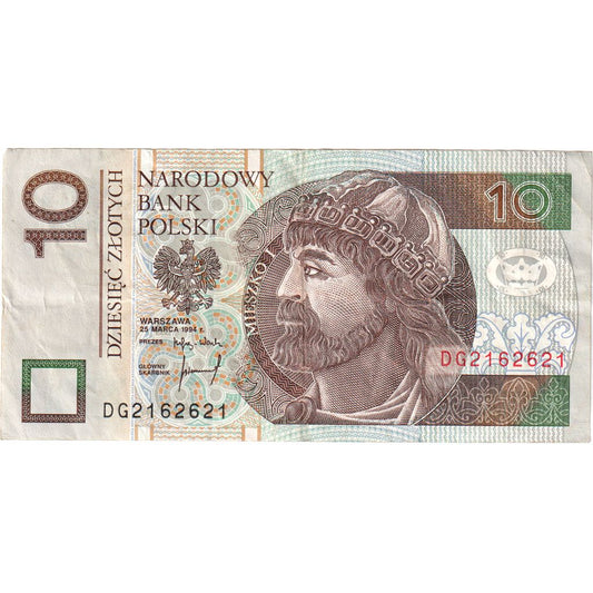 Poľsko, 
  
  10 zlotych, 
  
  1994-03-25