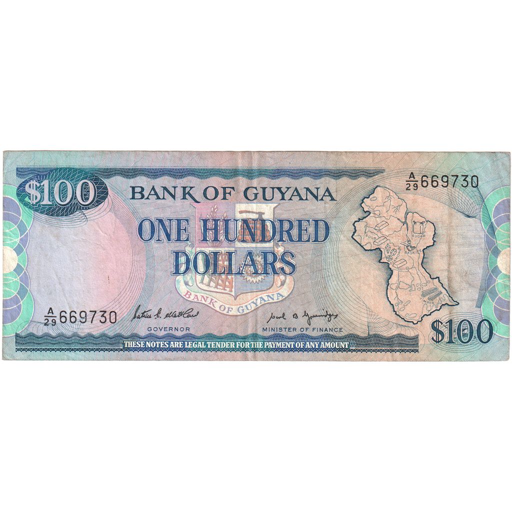 Guyana, 
  
  100 dolárov, 
  
  EF(40-45)