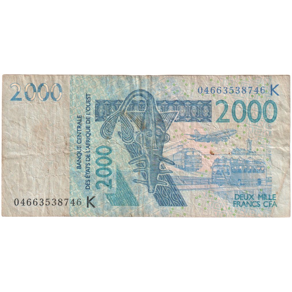 štáty západnej Afriky, 
  
  2000 frankov, 
  
  VF(30-35)