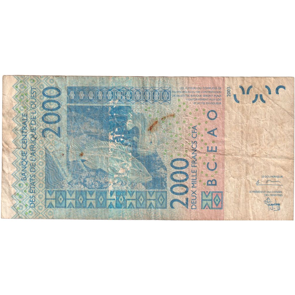 štáty západnej Afriky, 
  
  2000 frankov, 
  
  VF(30-35)