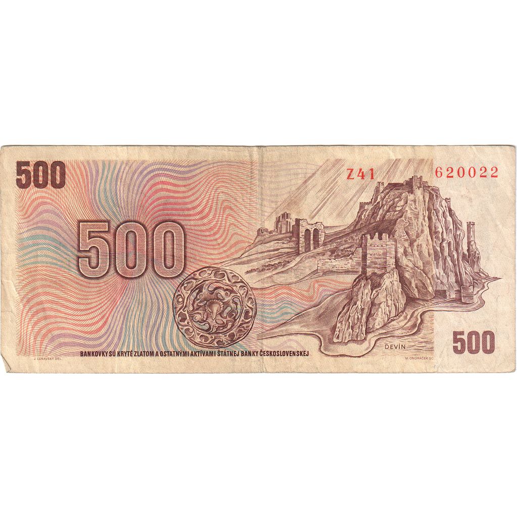 Československo, 
  
  500 korún, 
  
  VF(30-35)