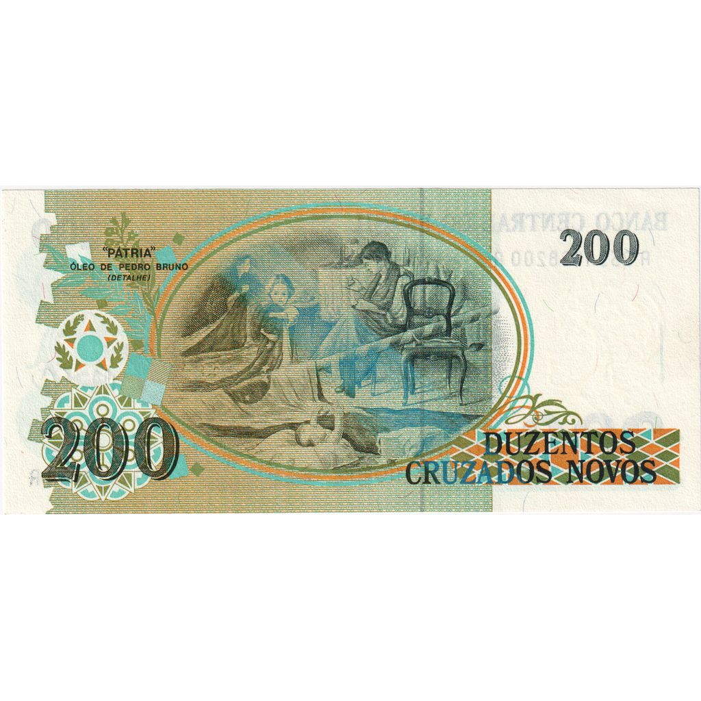 Brazília, 
  
  200 Cruzeiros na 200 Cruzados Novos, 
  
  UNC(65-70)