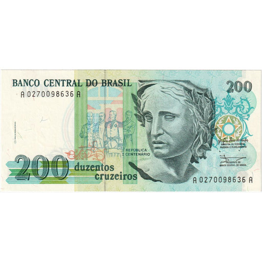 Brazília, 
  
  200 Cruzeiros, 
  
  UNC(65-70)