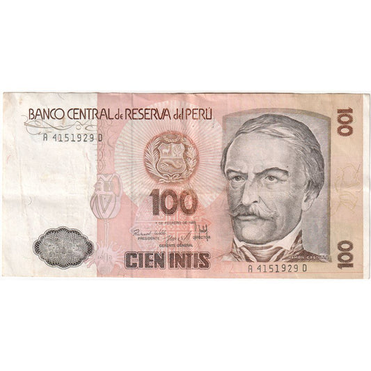 peru, 
  
  100 Intis, 
  
  1985-02-01