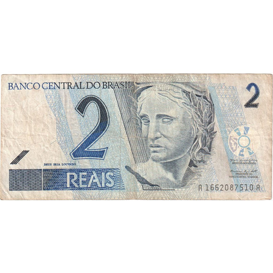 Brazília, 
  
  2 Reais, 
  
  Nedatované (2001)