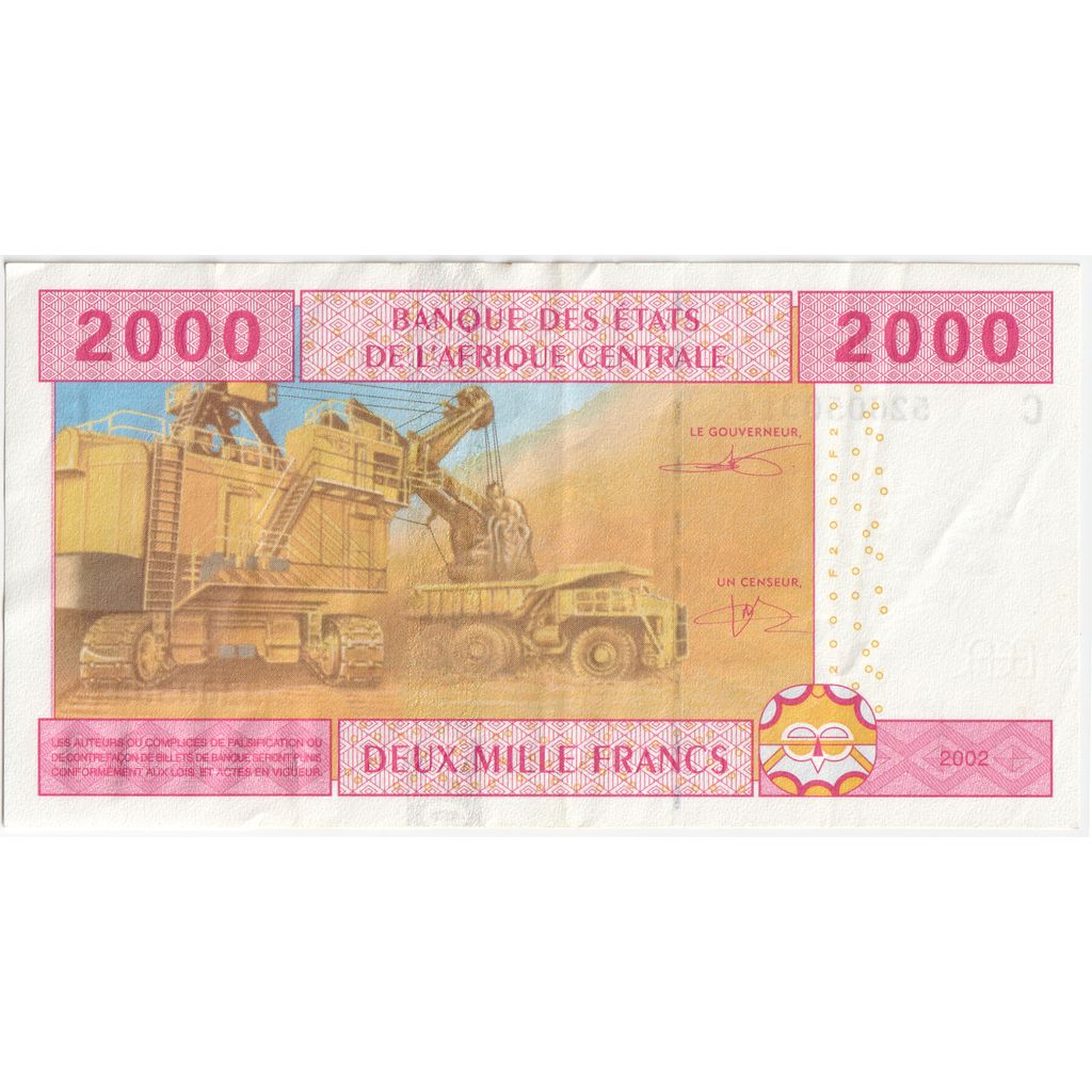 štáty strednej Afriky, 
  
  2000 frankov, 
  
  UNC(65-70)