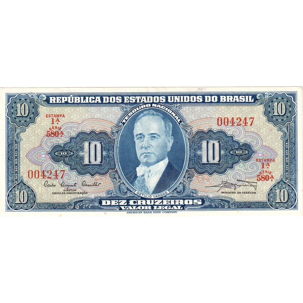 Brazília, 
  
  10 Cruzeiros, 
  
  UNC(63)