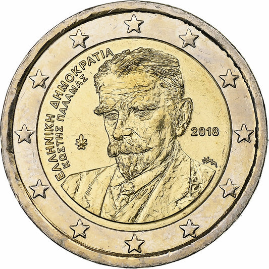 Grécko, 
  
  2 eurá, 
  
  Kostis Palamas