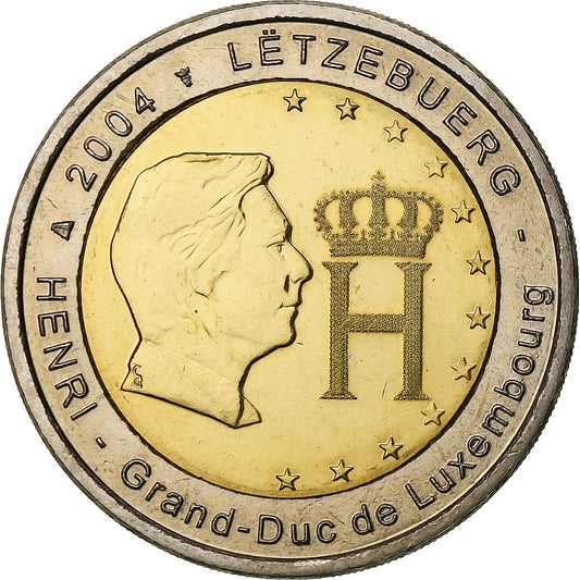 Luxembursko, 
  
  2 eurá, 
  
  Monogram Henricha I