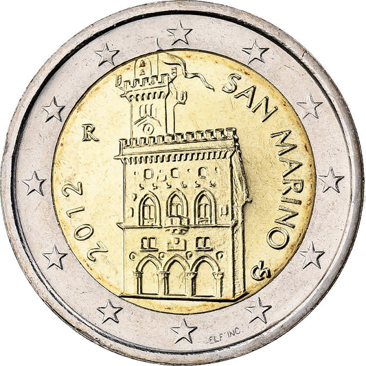 San Marino, 
  
  Verejný palác, 
  
  2 eurá