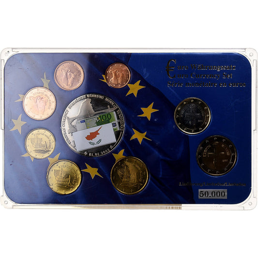 Cyprus, 
  
  Set 1 ct. - 2 eurá + európska minca, 
  
  2008