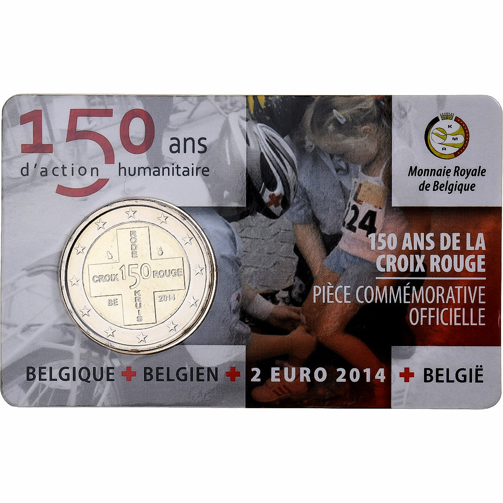 Belgicko, 
  
  2 eurá, 
  
  150 rokov Červeného kríža