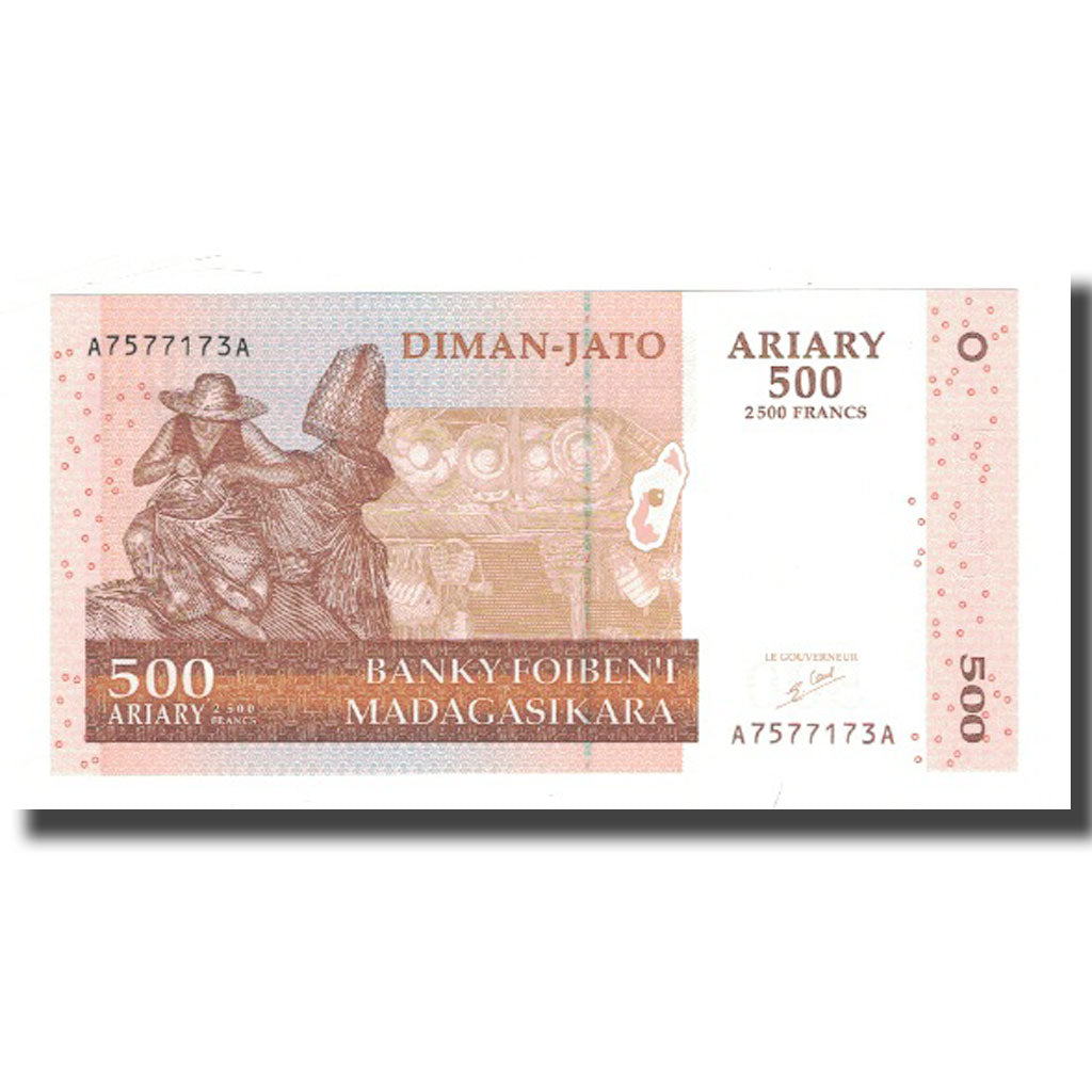 bankovka, 
  
  Madagaskar, 
  
  500 Ariary