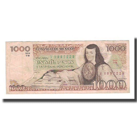 bankovka, 
  
  Mexiko, 
  
  1000 pesos