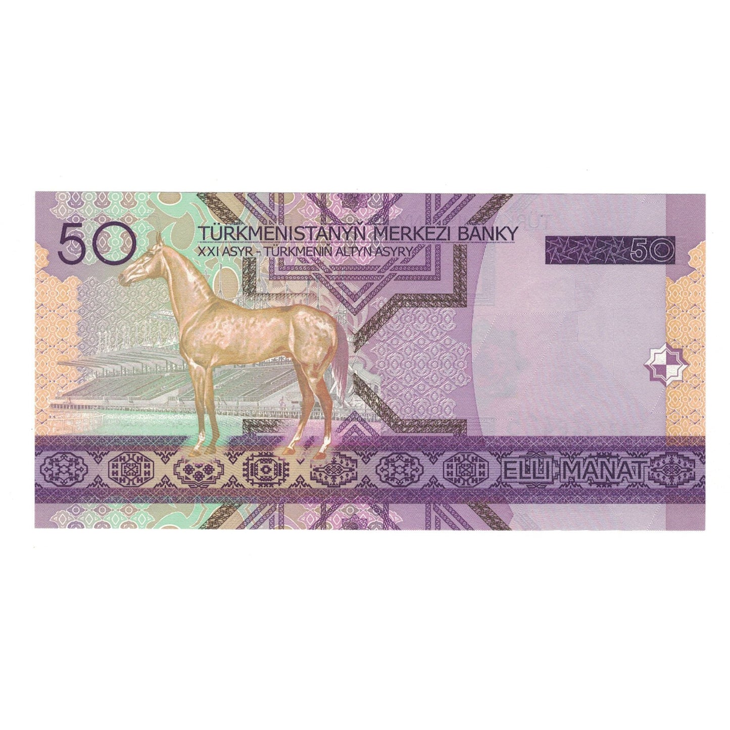 bankovka, 
  
  Turkmanistan, 
  
  50 Manat