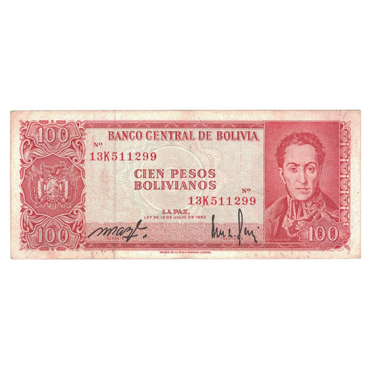 bankovka, 
  
  Bolívia, 
  
  100 bolívianskych pesos