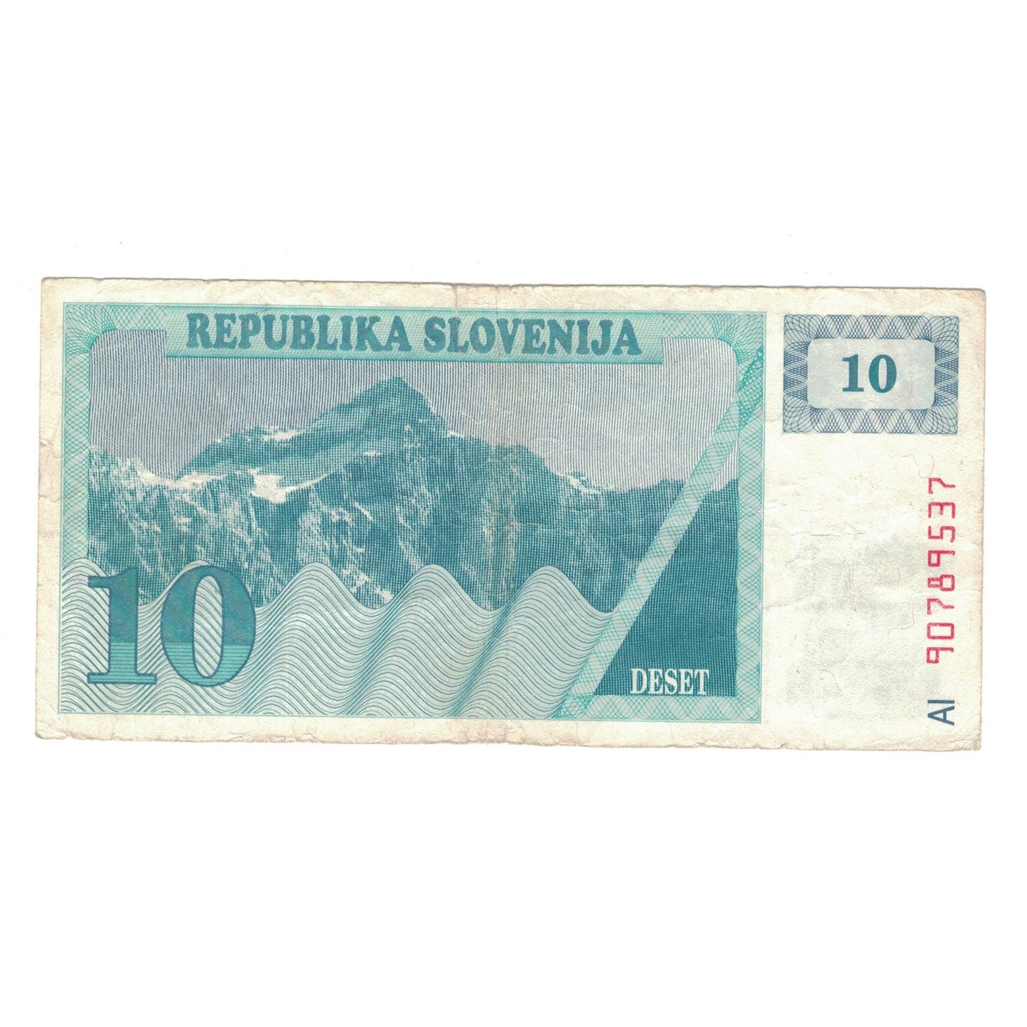 bankovka, 
  
  Slovinsko, 
  
  10 (Tolarjev)