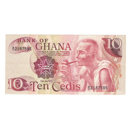 bankovka, 
  
  Ghana, 
  
  10 Cedis