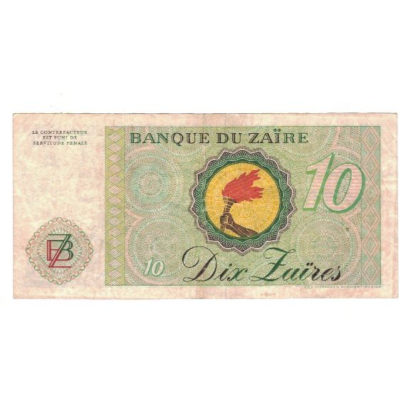 bankovka, 
  
  Zair, 
  
  10 Zaires