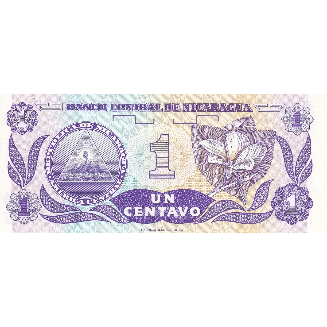 Nikaragua, 
  
  1 Centavo, 
  
  Nedatované (1991)