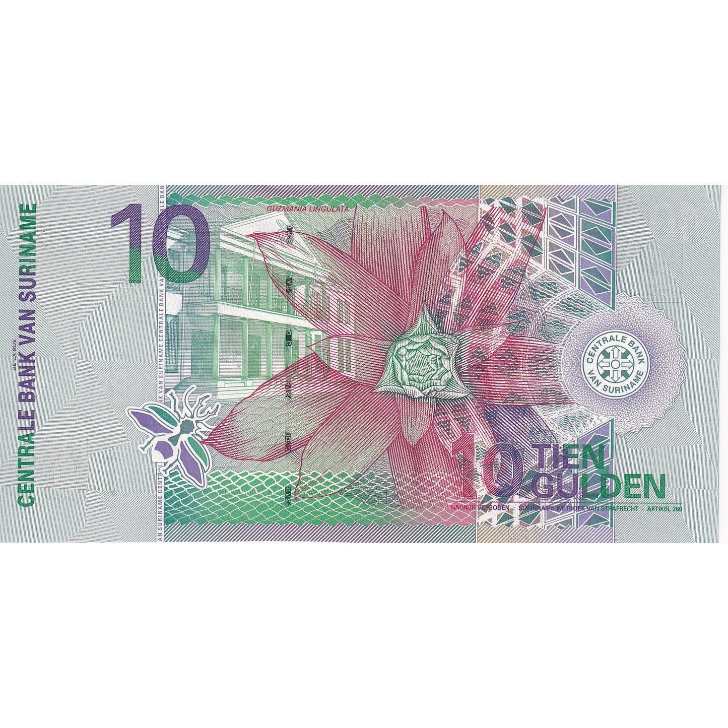 Surinam, 
  
  10 zlatých, 
  
  2000