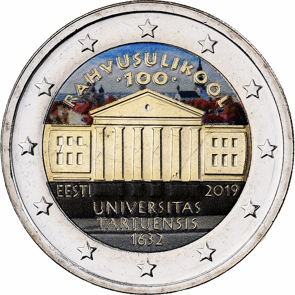 Estónsko, 
  
  2 eurá, 
  
  Université Tartuensis d’Estonie