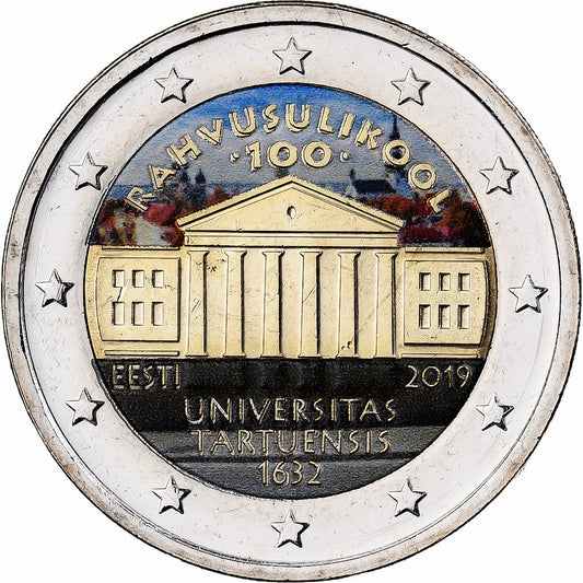 Estónsko, 
  
  2 eurá, 
  
  Université Tartuensis d’Estonie