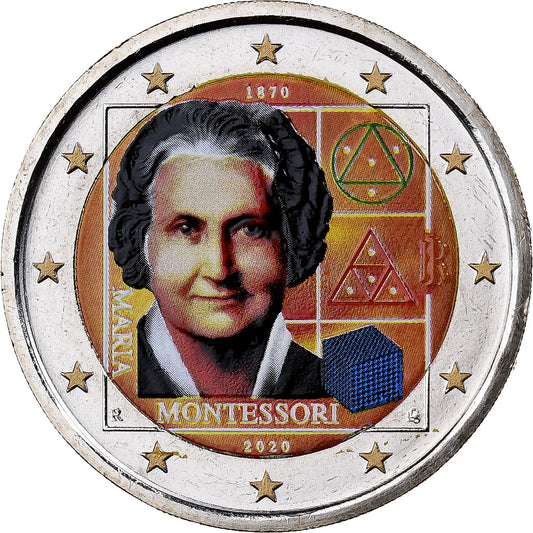 Taliansko, 
  
  2 eurá, 
  
  Montessori