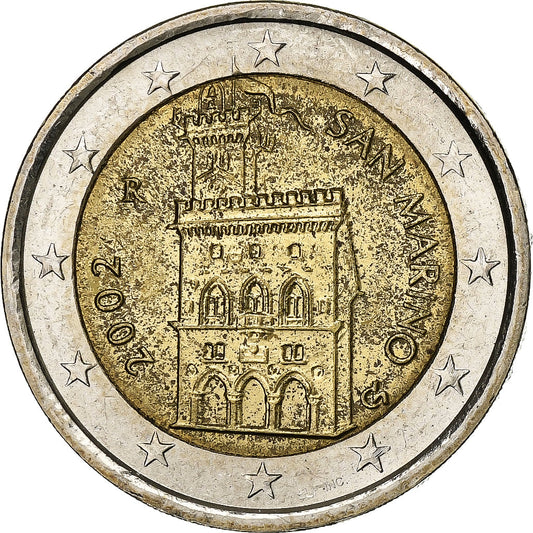 San Marino, 
  
  2 eurá, 
  
  2002